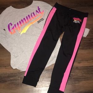 Justice Girls Size 20 Gymnast Outfit Tee & Joggers